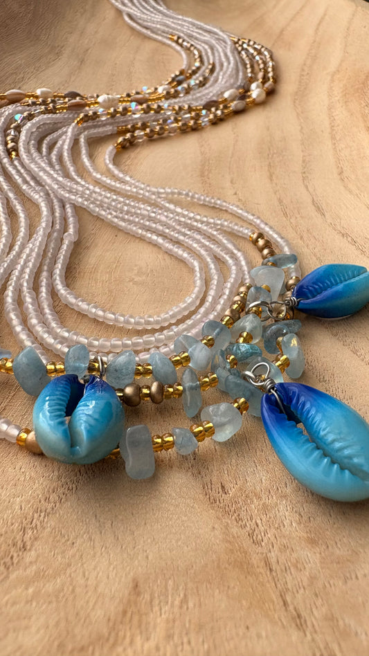 Blue Sanctuary |Two-Strand Waist Bead Set