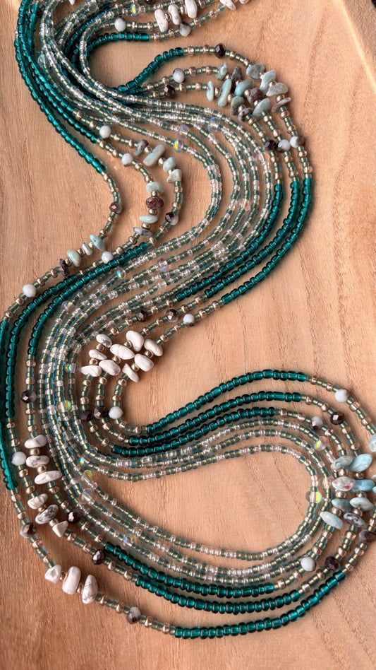 Calm Current |Two-Strand Waist Bead Set