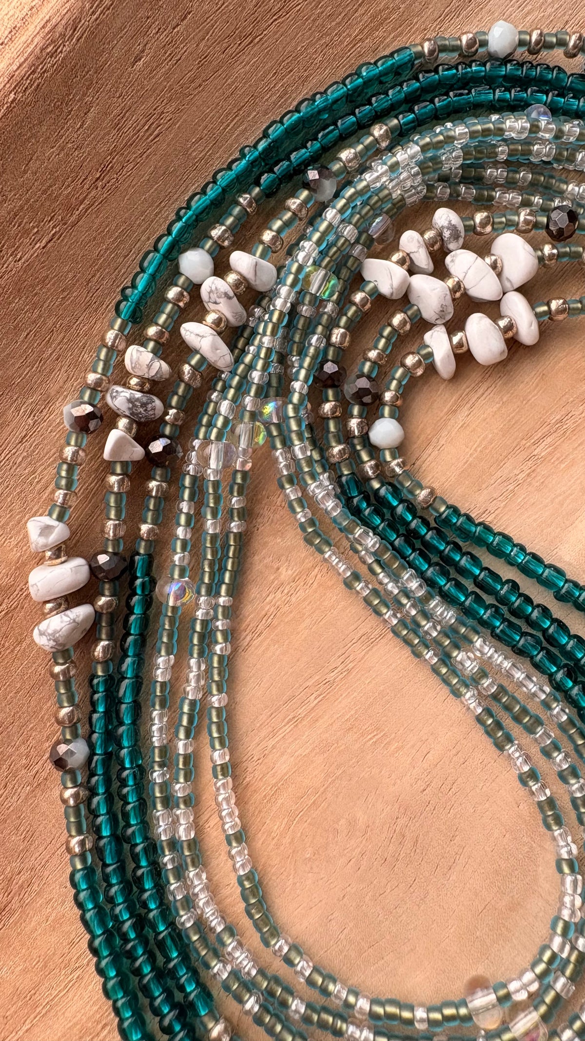 Calm Current |Two-Strand Waist Bead Set