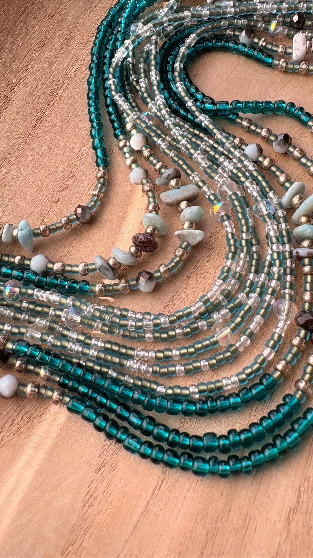Calm Current |Two-Strand Waist Bead Set
