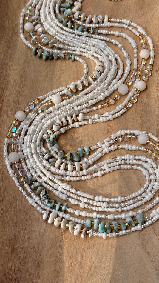 Calm Current |Two-Strand Waist Bead Set