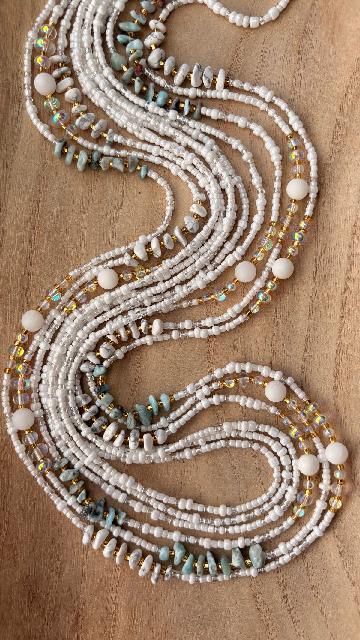 Calm Current |Two-Strand Waist Bead Set