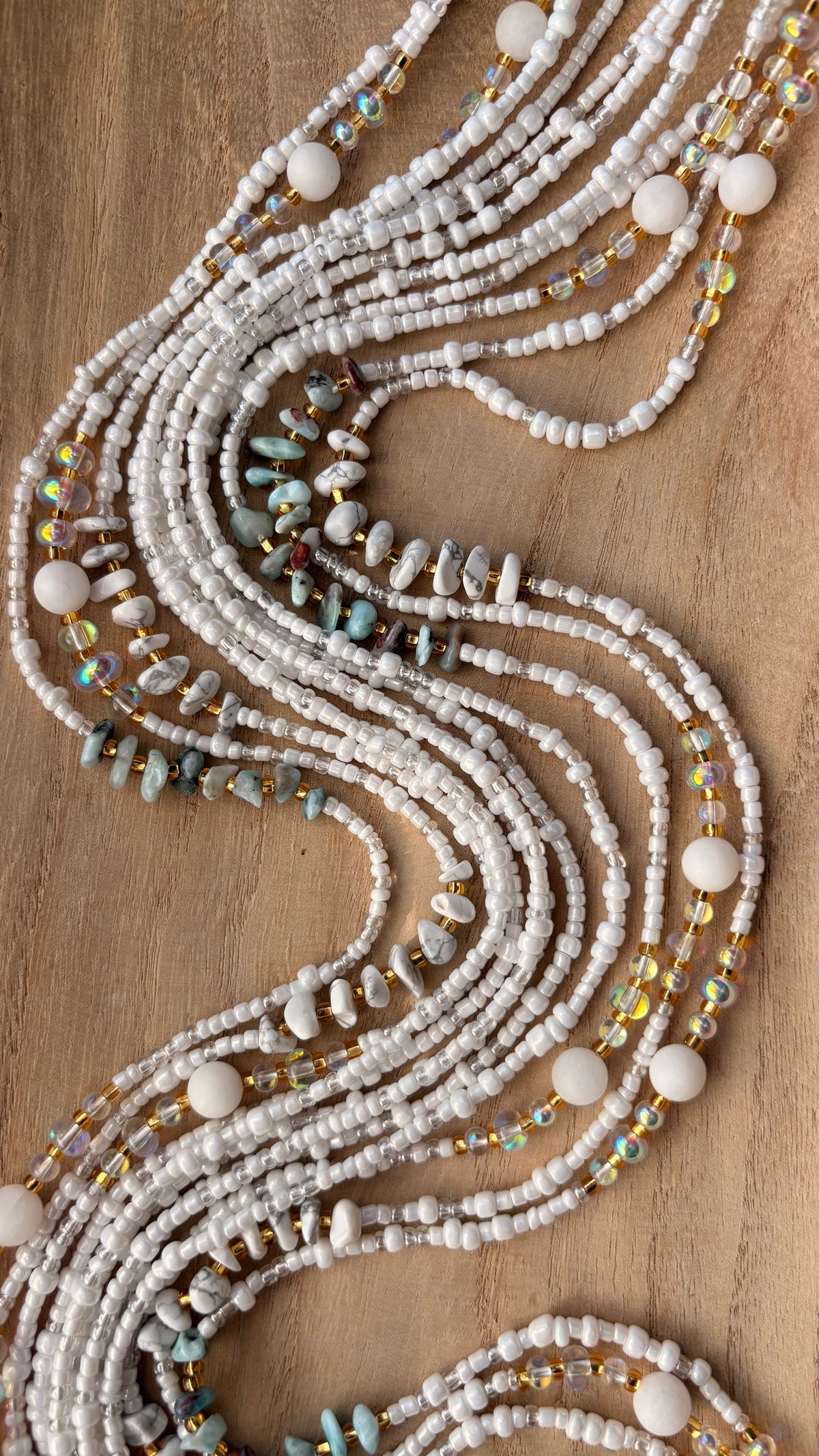 Calm Current |Two-Strand Waist Bead Set