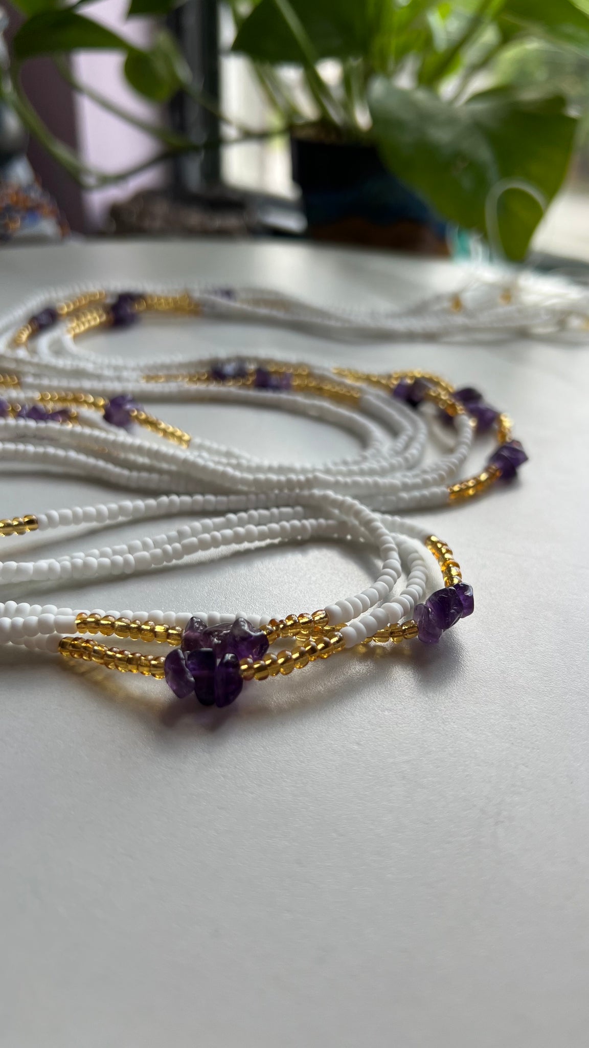 White Amethyst Journey Waist Beads